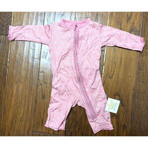 Kickee Pants Baby Girl Gold Pink Pajamas One Piece Outfit Size Newborn NB